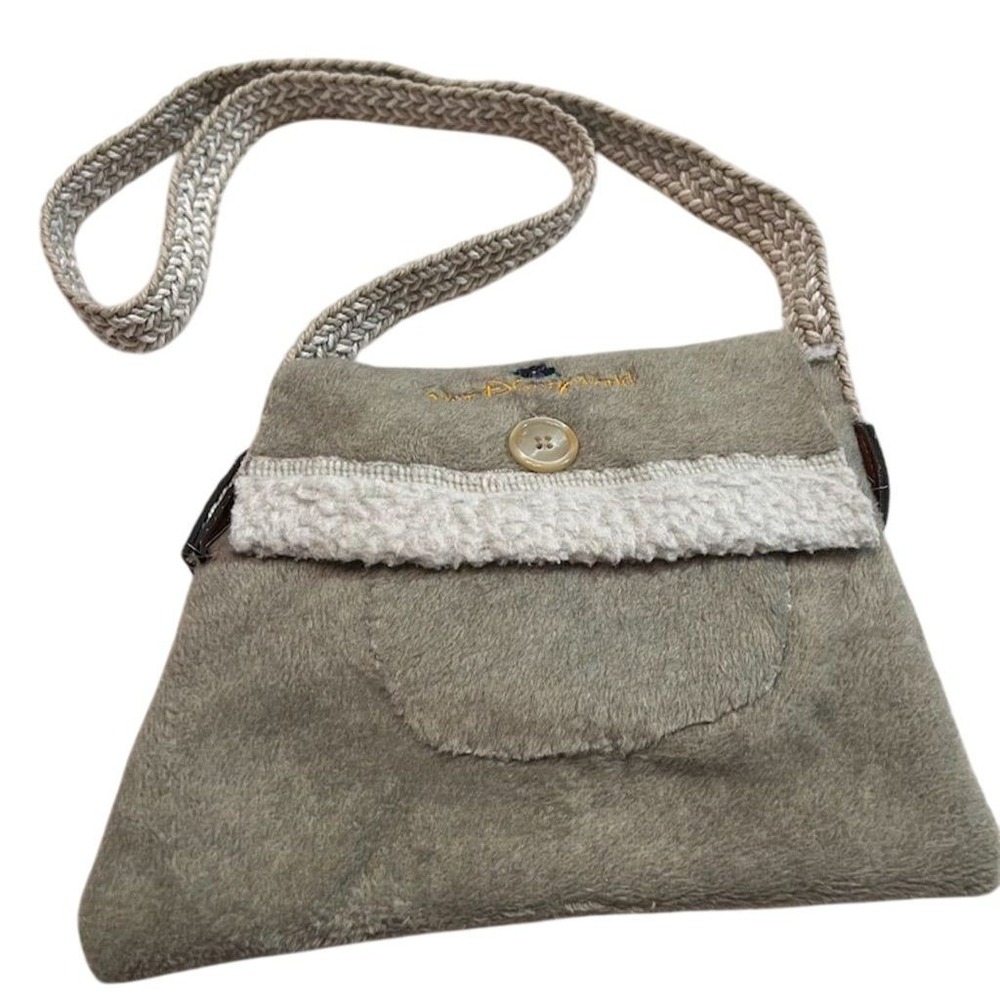 Sherpa Vtg Walt Disney World Crossbody Bag S Beige crochet purse handbag hobo